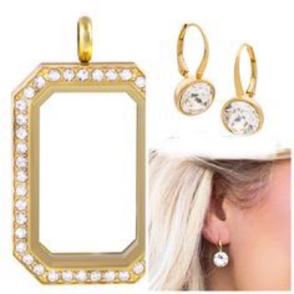 Gold lever back earrings